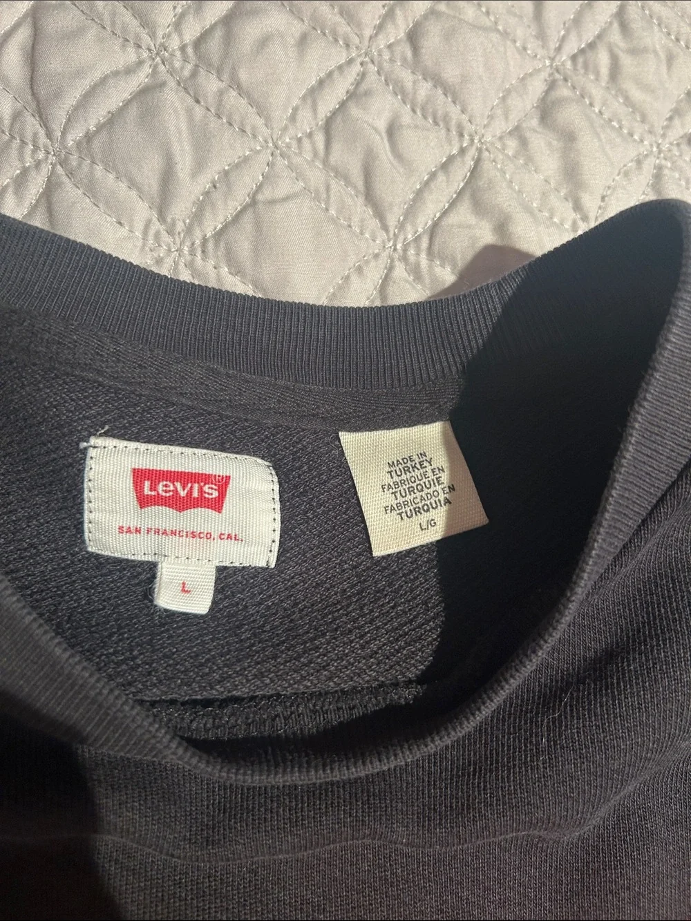 Levi's Black Crewneck Sweatshirt with Red Batwing Logo